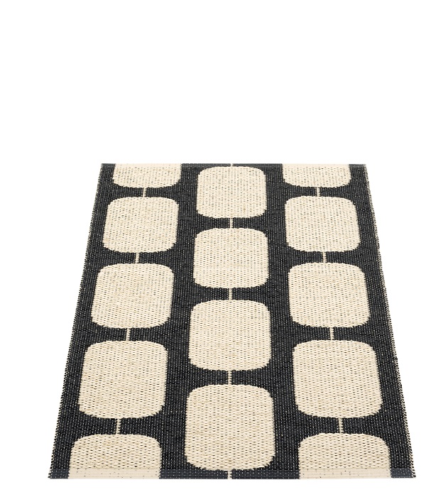 Sten Tapis en plastique 70x100 cm Pappelina Schwarz/Noir