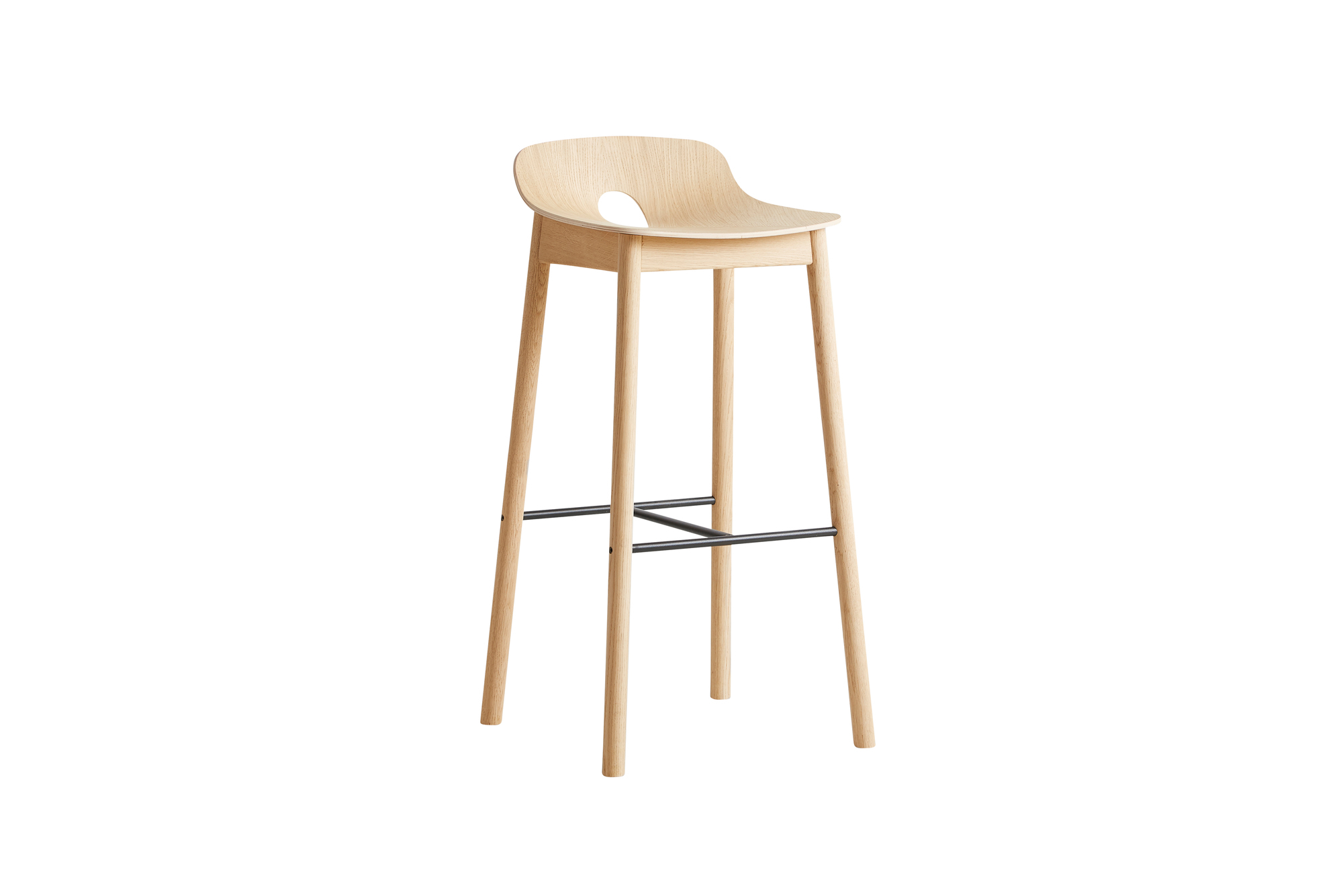 Mono Tabouret de Bar Chêne pigmenté blanc Woud OFFRE SPECIALE