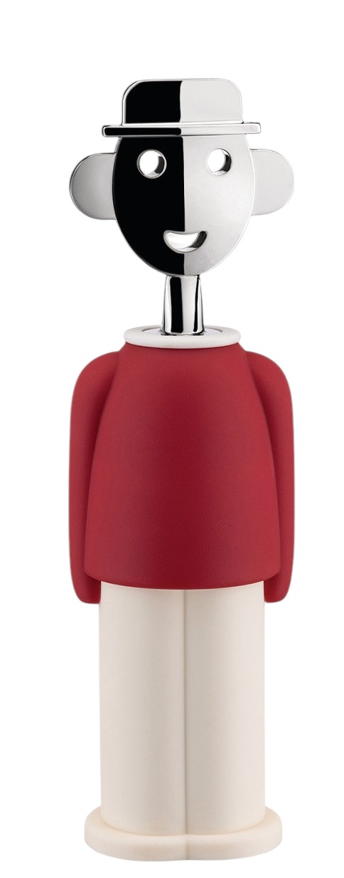 Alessandro M. Tire-bouchon rouge et blanc Alessi