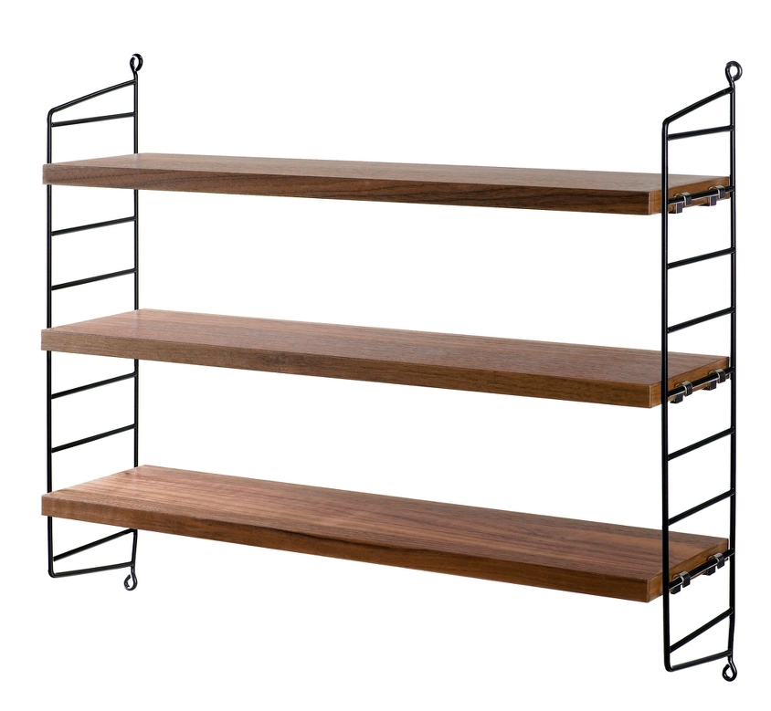String Pocket Étagère String Furniture Noyer - Noir