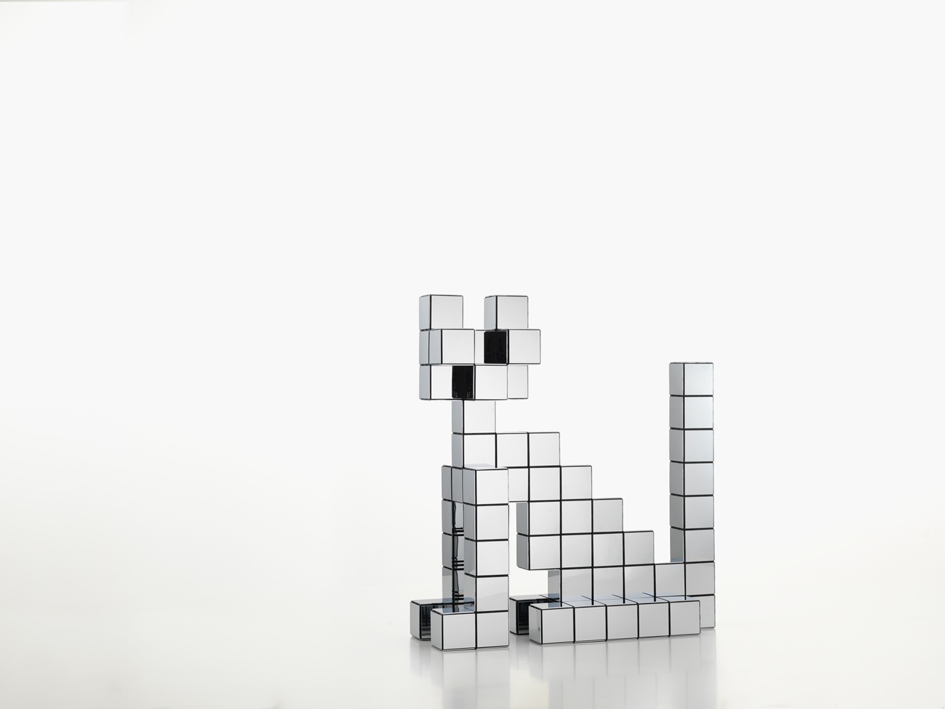 Panton Cubes Cat Chrome Sculpture Vitra