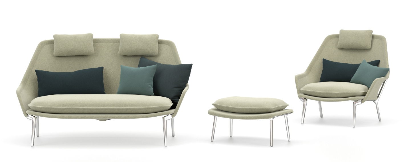 Slow Chair & Ottoman Fauteuil en tissu Vitra 