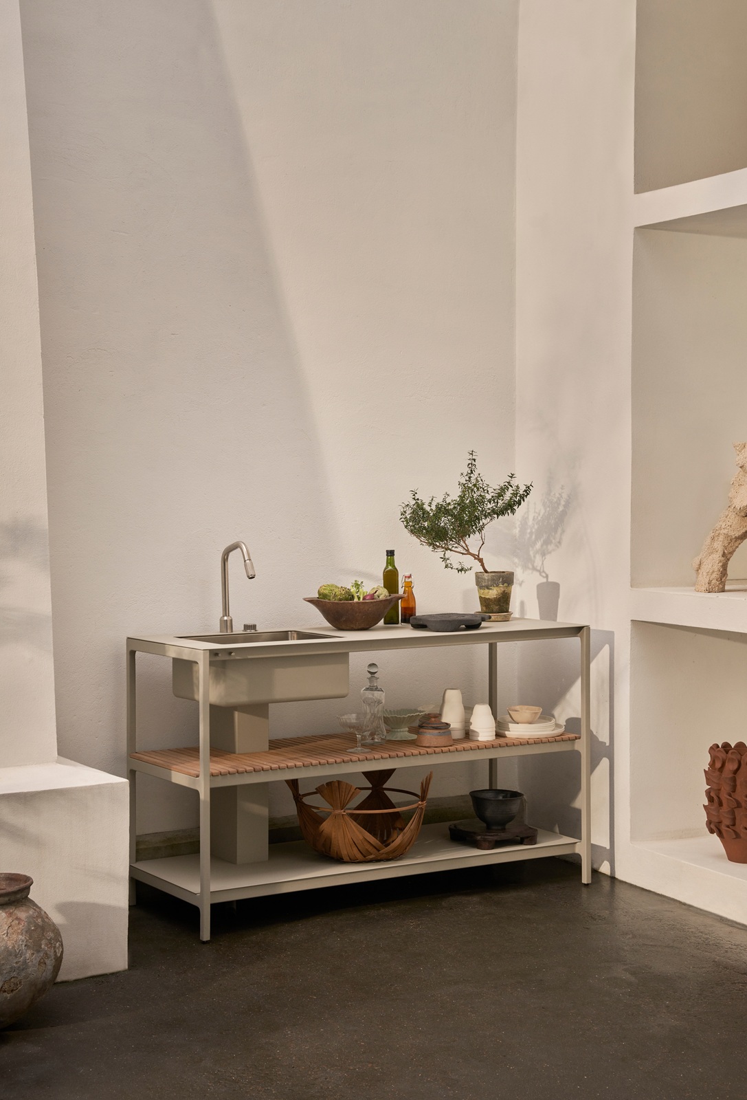 Open-Air Outdoor Kitchen Unit Kitchenette avec évier Vipp