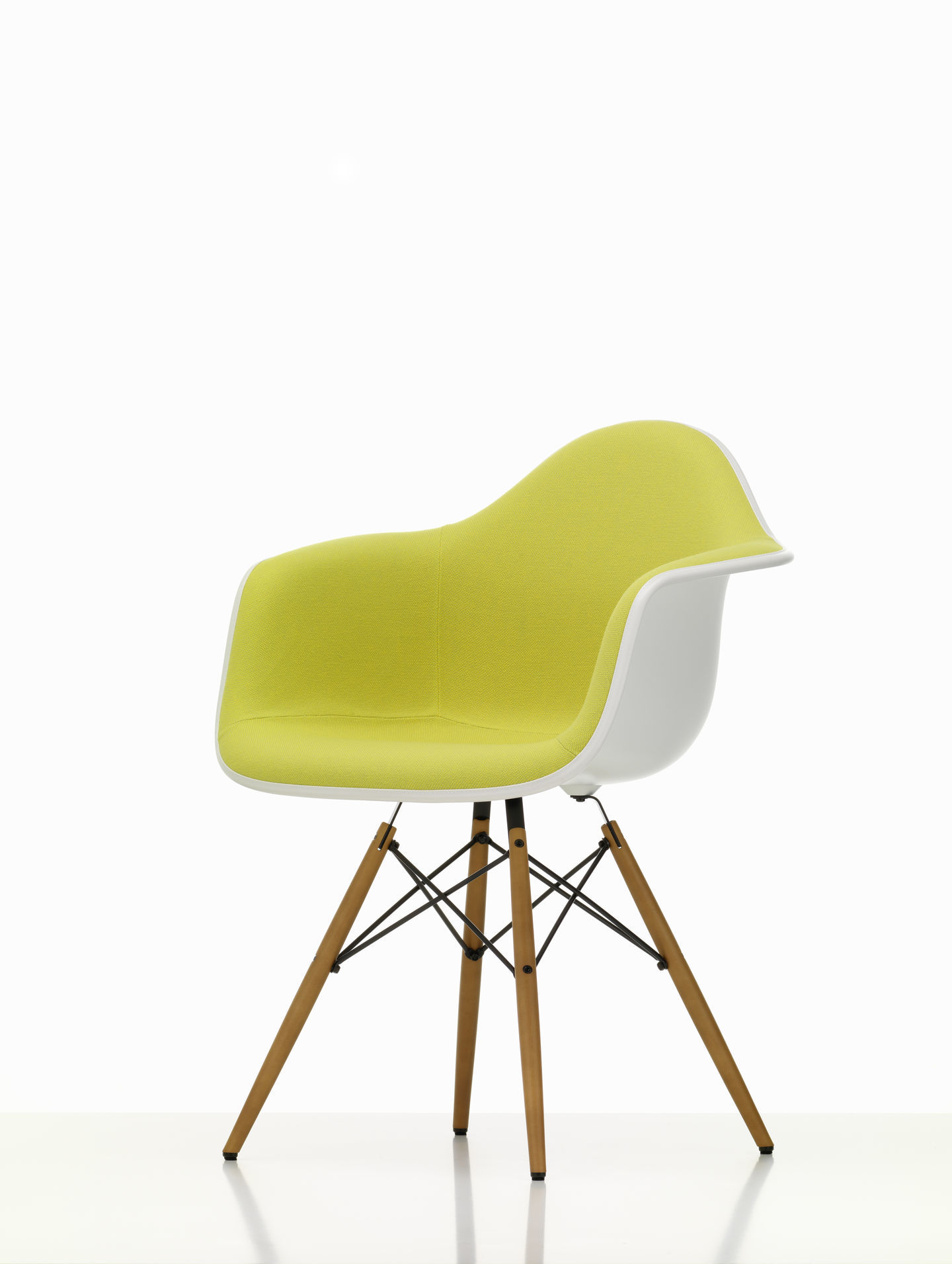 Eames Plastic Arm Chair DAW Chaise entièrement rembourrée Vitra