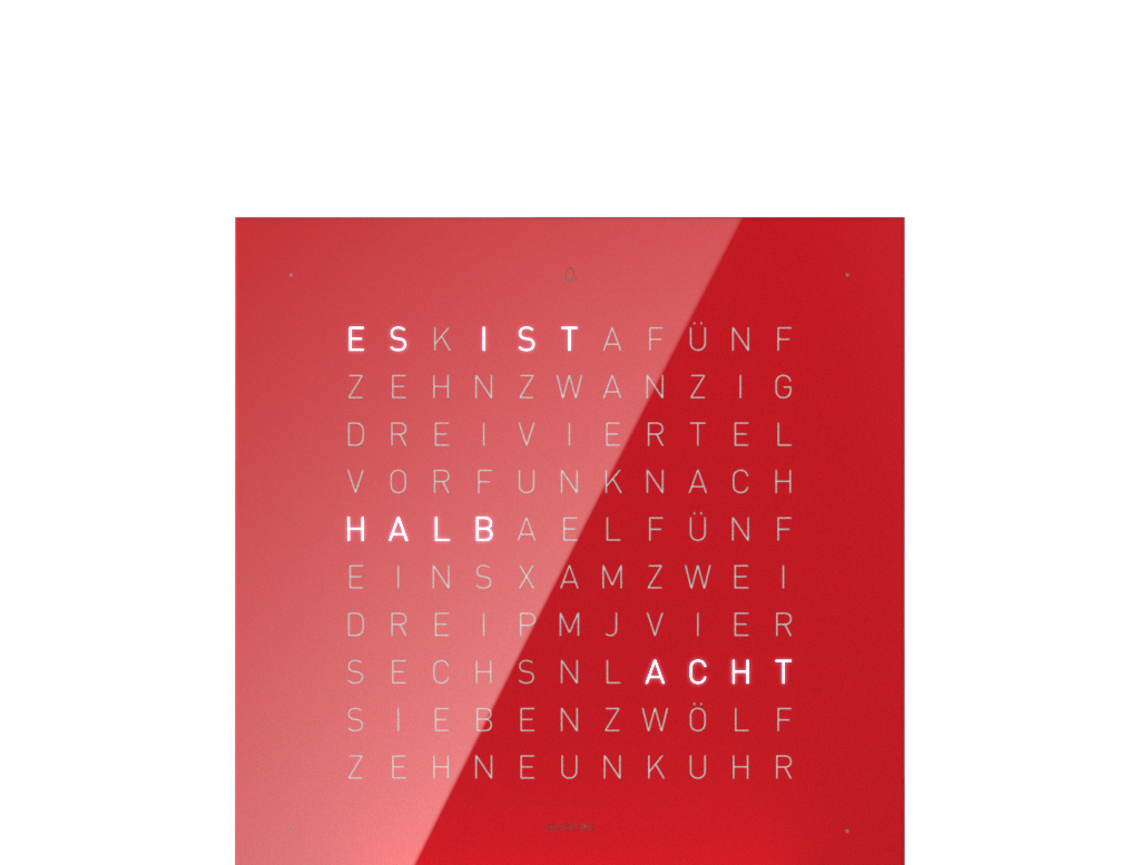Cache avant pour l'horloge de table Earth 13.5 Allemande QLOCKTWO