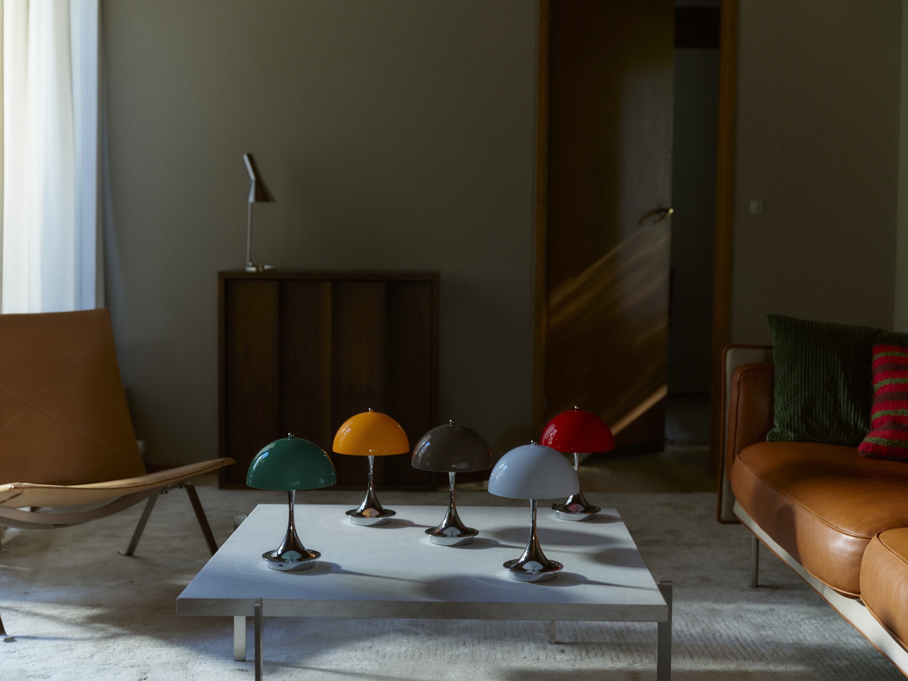 Panthella 160 Portable Lamp Chrome Lampe de table / Lampe à batterie Louis Poulsen