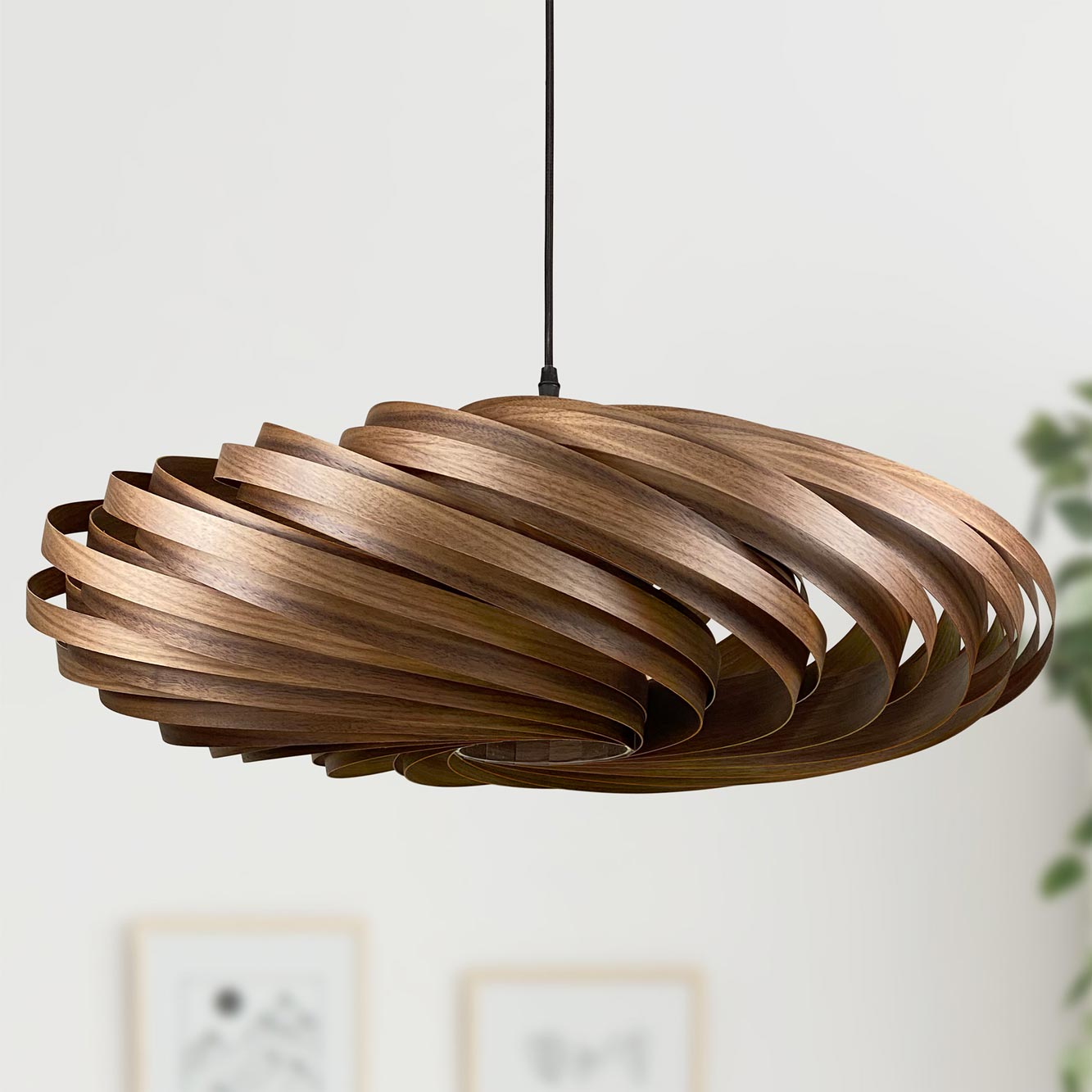 Veneria Lampe à suspendre Ø70 cm Noyer Gofurnit