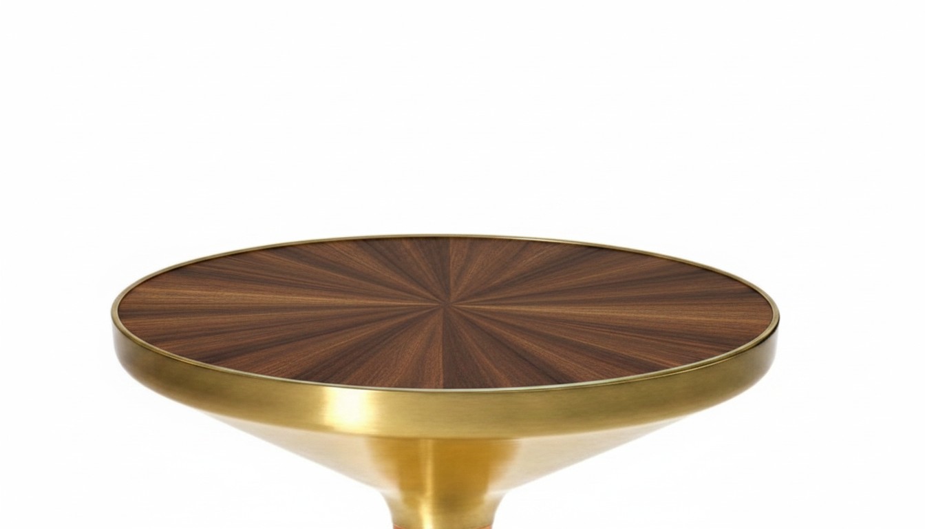 Plateau de table de rechange UNIQUEMENT, marqueterie de paille pour table d'appoint Bell, table d'appoint, MOKKABRAUN ClassiCon, PIÈCE UNIQUE