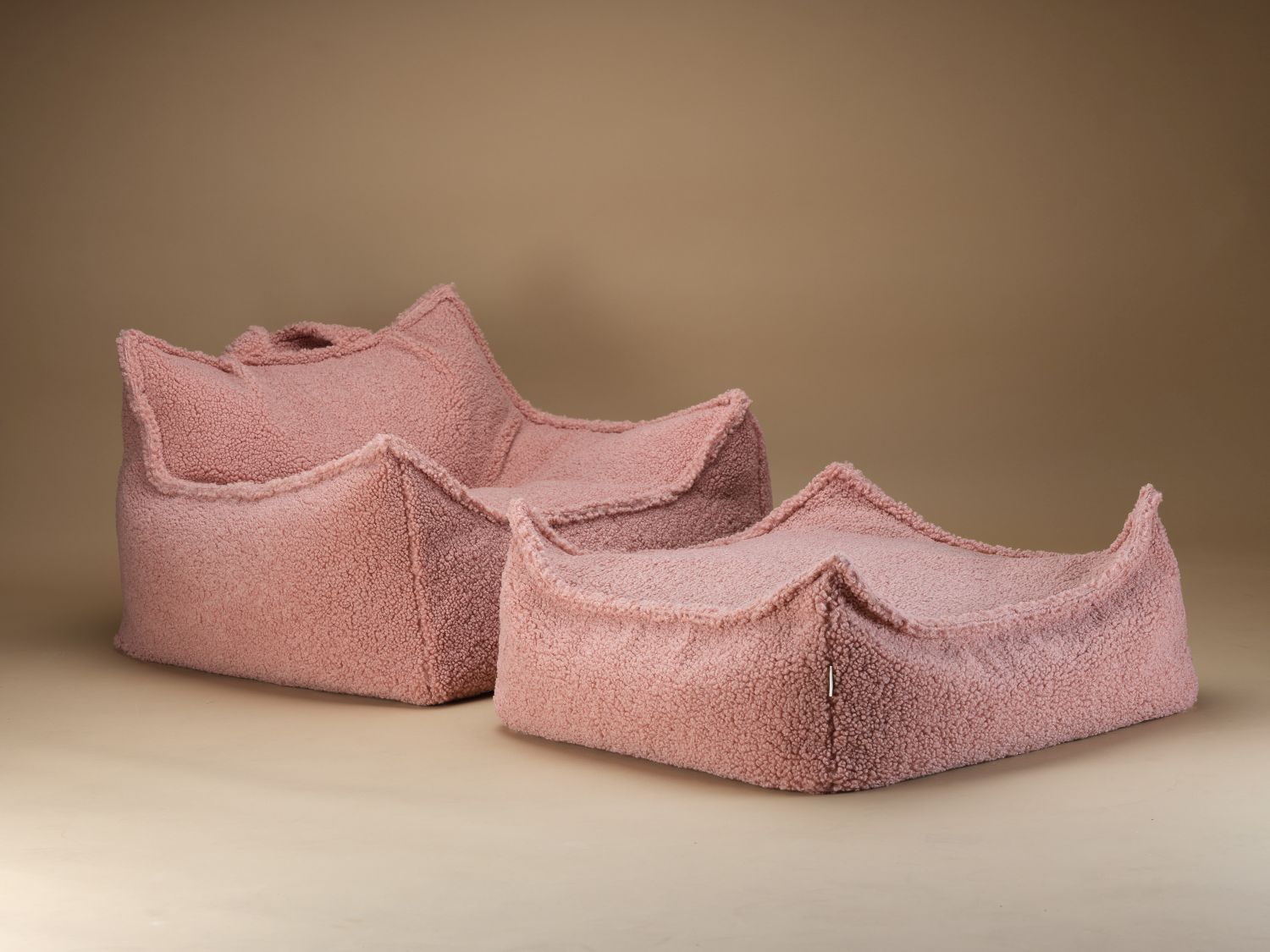 Fauteuil-sac d'enfant Tissu Teddy Goyave Wigiwama