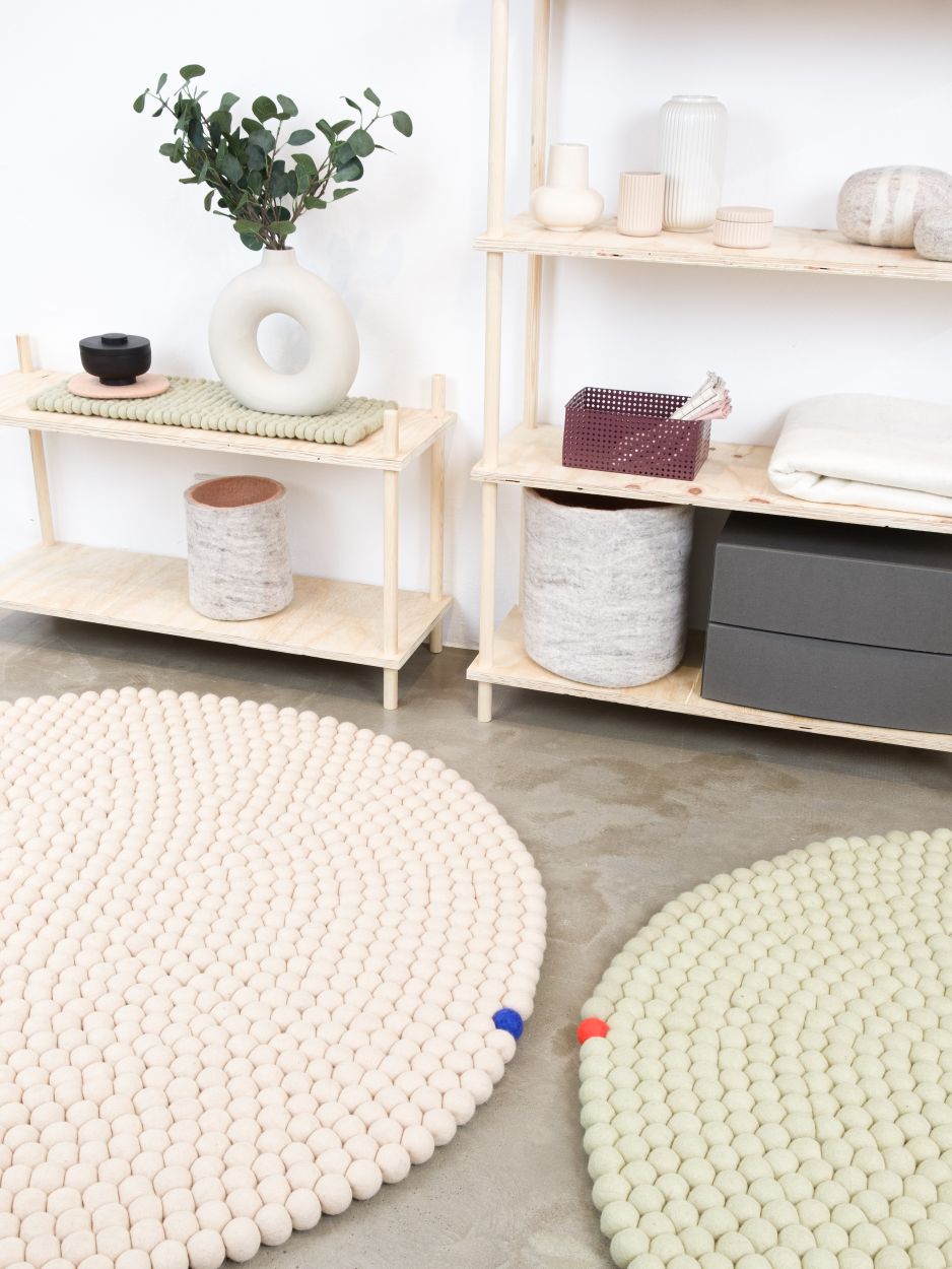 Big One Rund Tapis en feutre Ø 200 cm myfelt Beige
