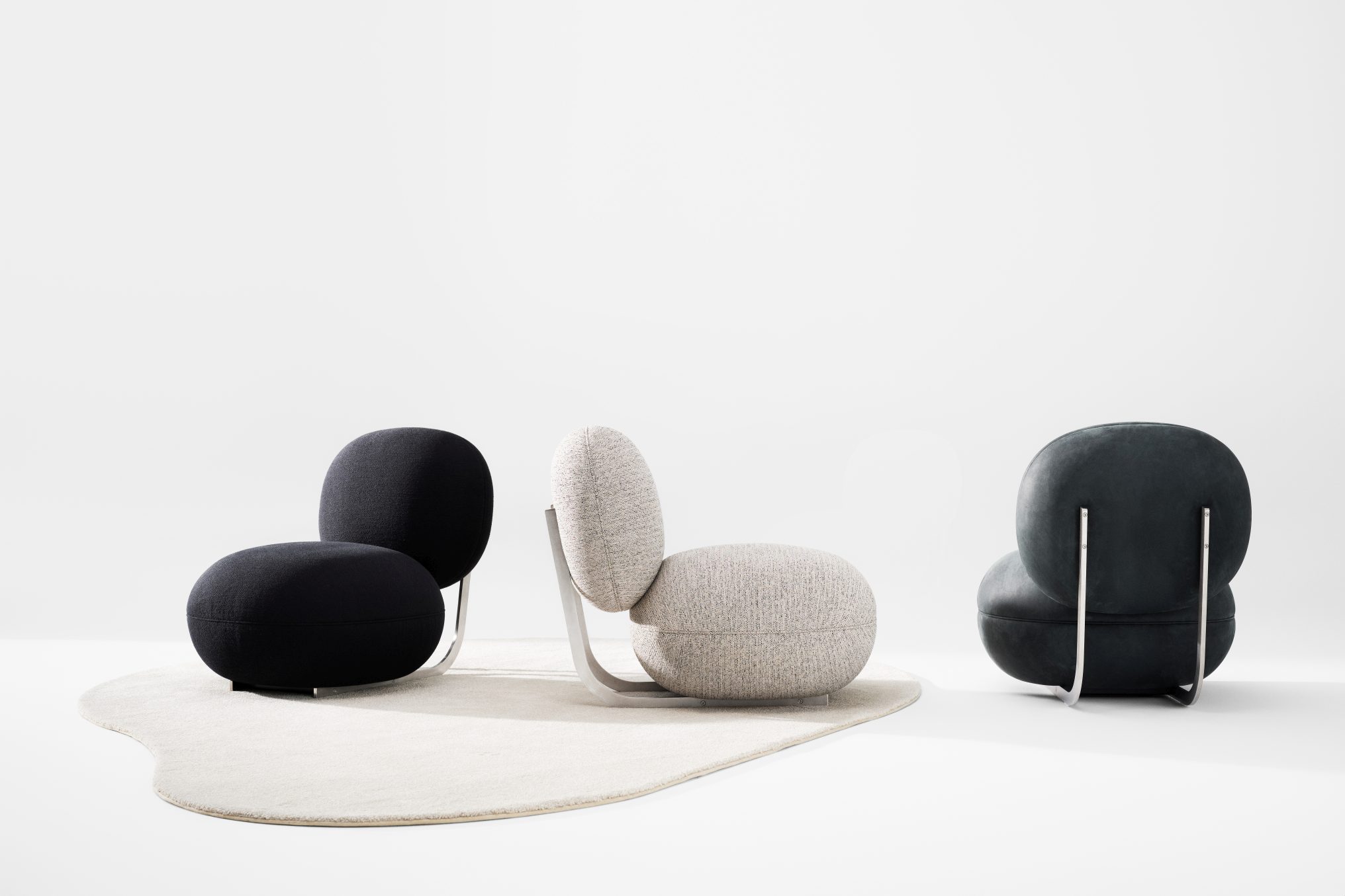 Copper Lounge Chair fauteuil structure en acier inoxydable NORR11