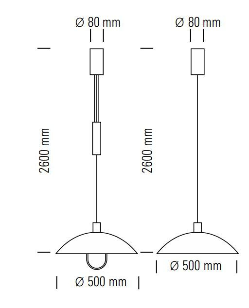 HMB 25/500 HMB25/500 Bauhaus Lampe Suspension Tecnolumen avec poulie