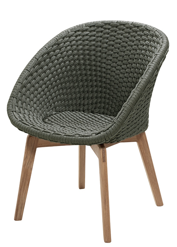 Peacock Outdoor Fauteuil Rope Cane-Line Vert foncé