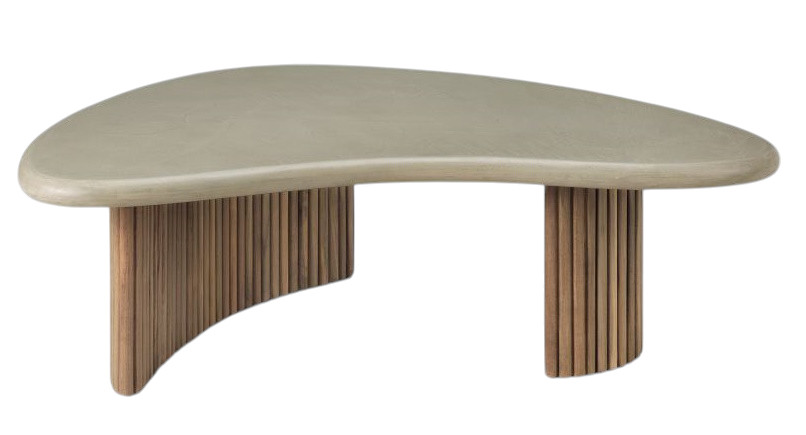 Boomerang Table basse d'extérieur béton/teck Ethnicraft