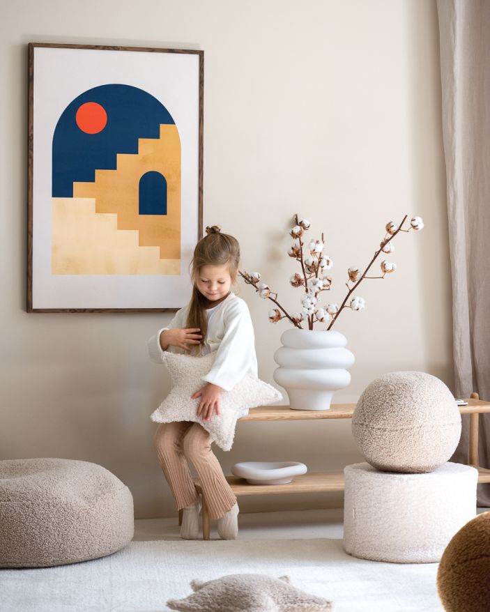 Coussin étoile pour enfants Wigiwama blanc crème