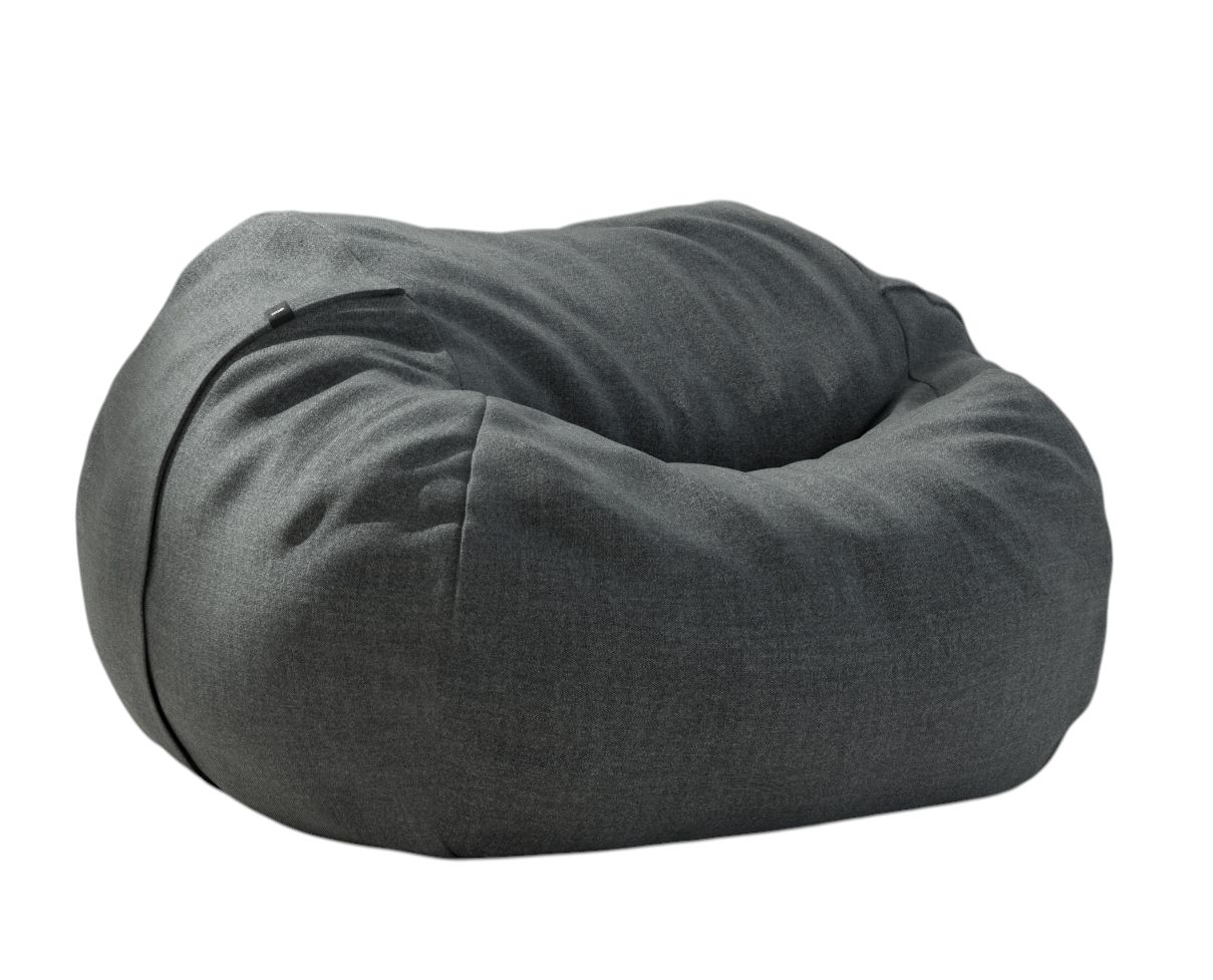 Grauer vetsak Sitzsack, ein großer Outdoor Beanbag für entspanntes Sitzen und Liegen.