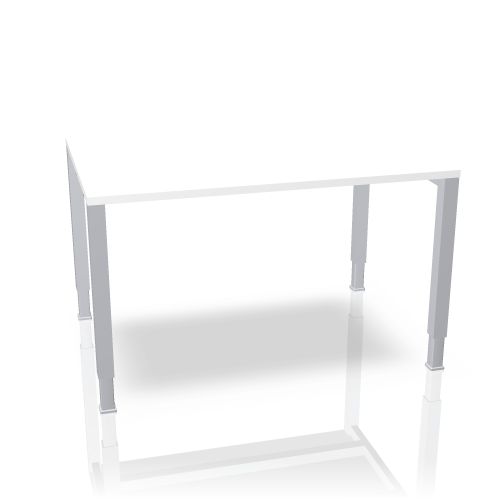 Weißer Basic Konferenztisch von König+Neurath mit höhenverstellbaren, silberfarbenen Beinen für moderne Büros.