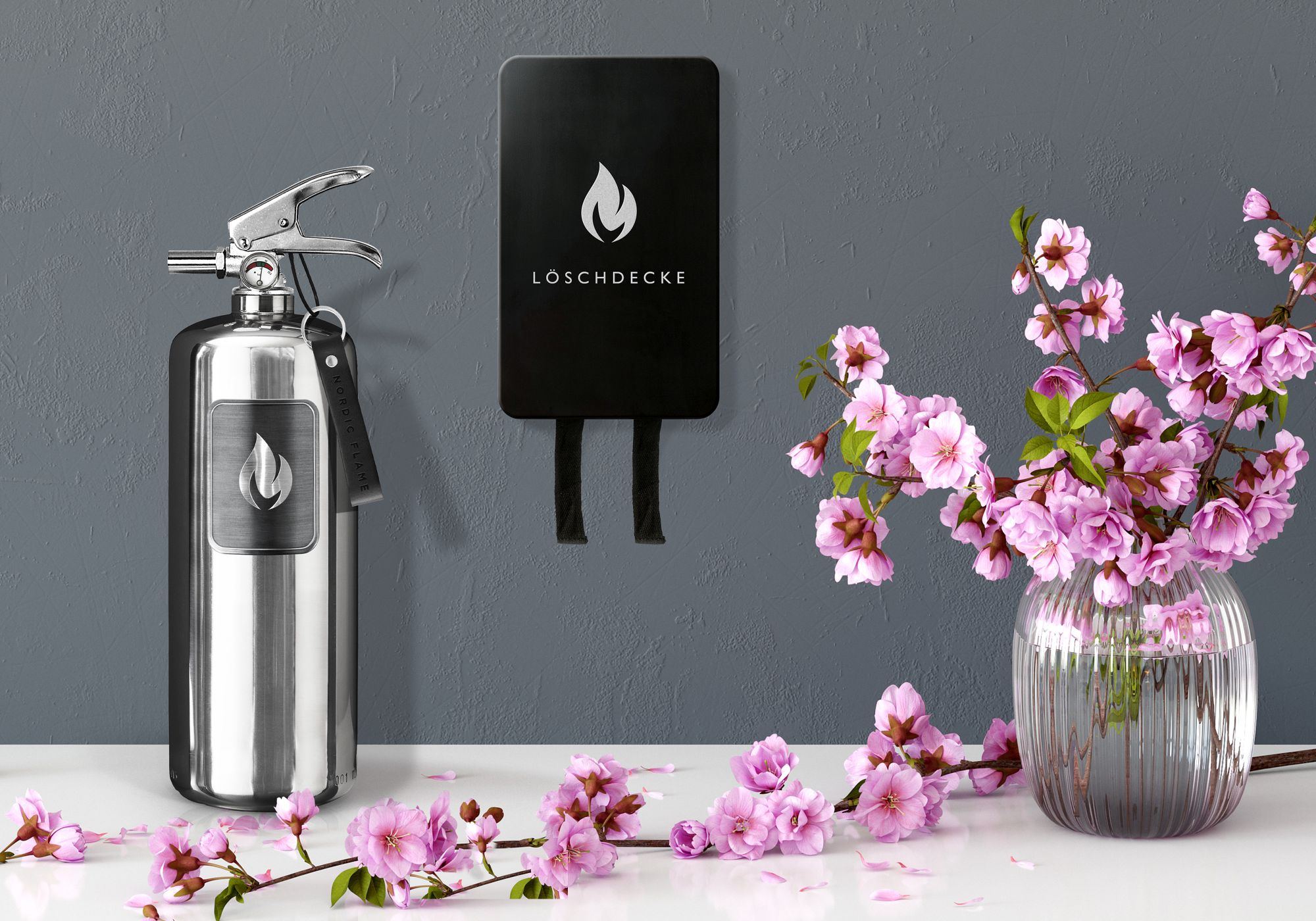 Extincteur Steel Edition 2 kg acier inoxydable poli Nordic Flame OFFRE SPECIALE
