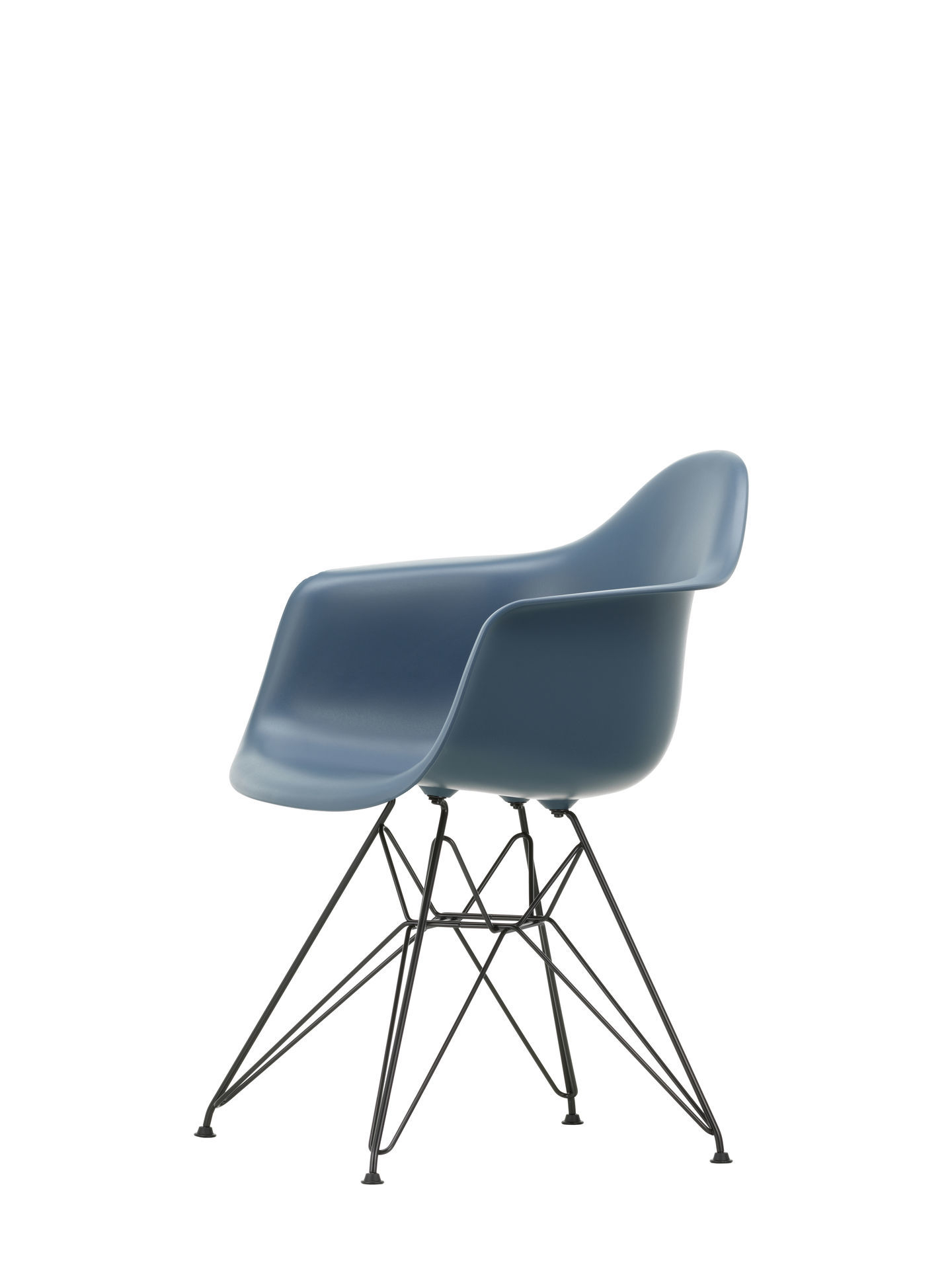Eames Plastic Arm Chair DAR Chaise Vitra Chromé - Moutarde