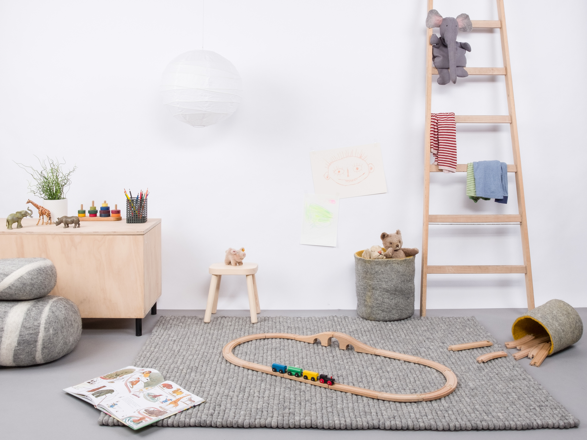 Boules de feutre Tapis 120x170 cm myfelt