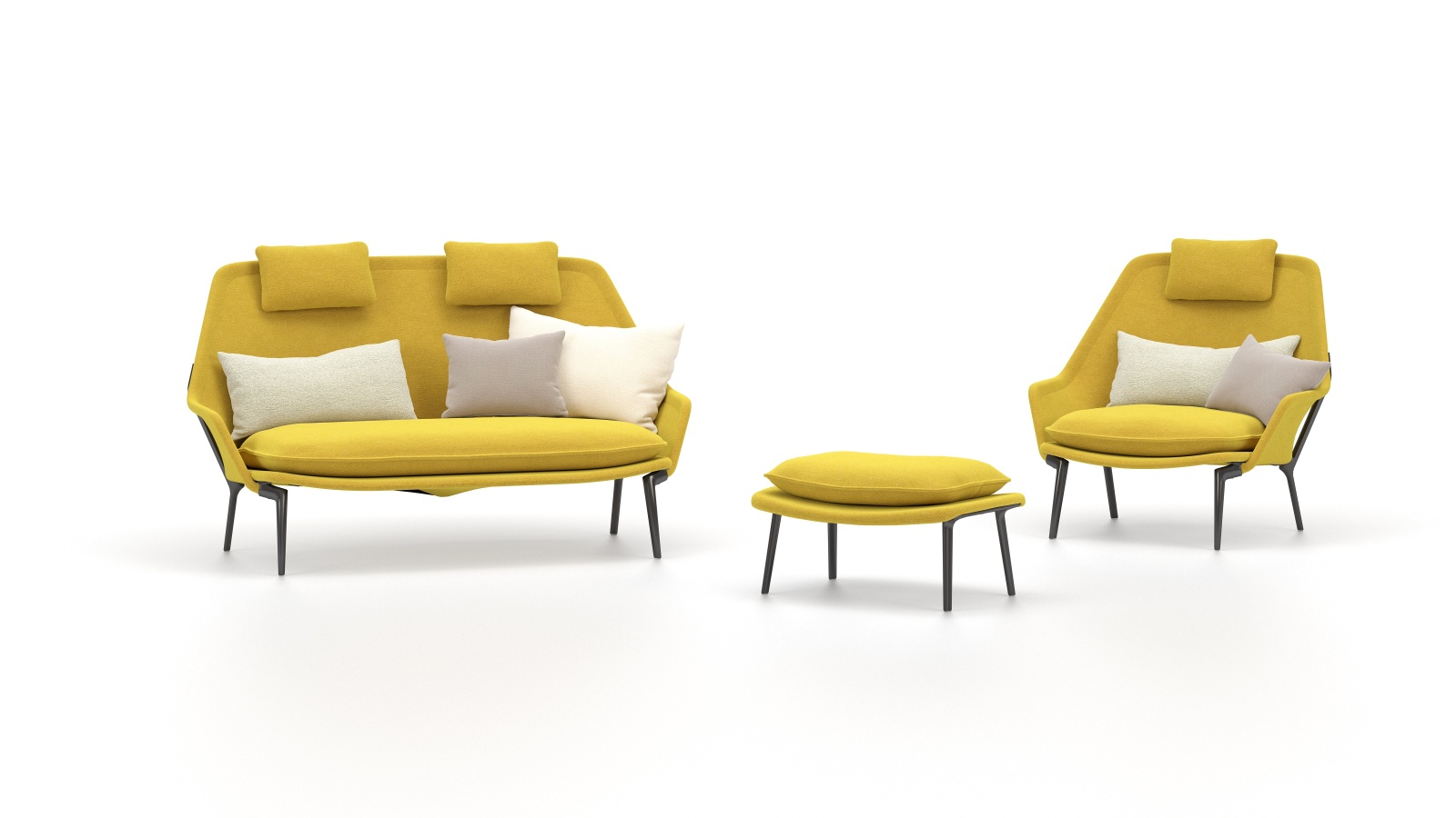Slow Chair Ottoman Tissu Vitra 