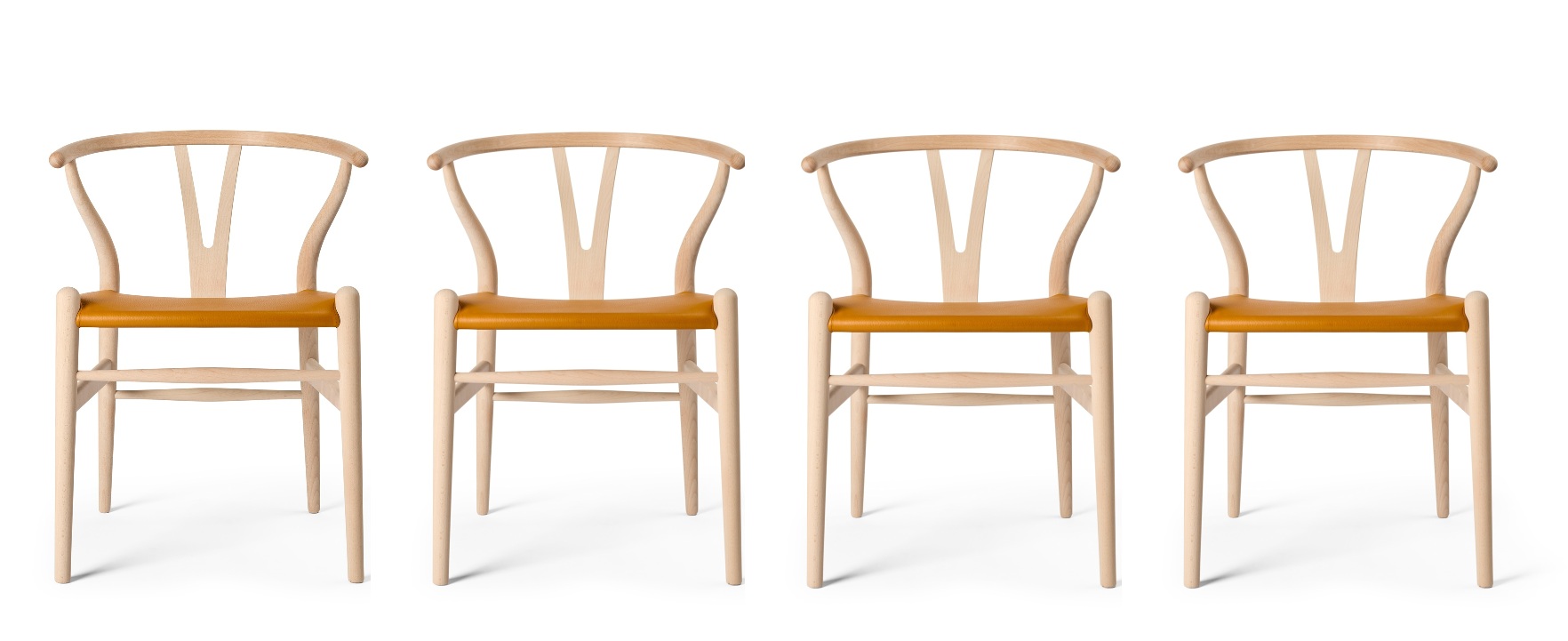 Chaise CH24P Wishbone / Y-Chair ensemble de 4 pièces Carl Hansen & Søn