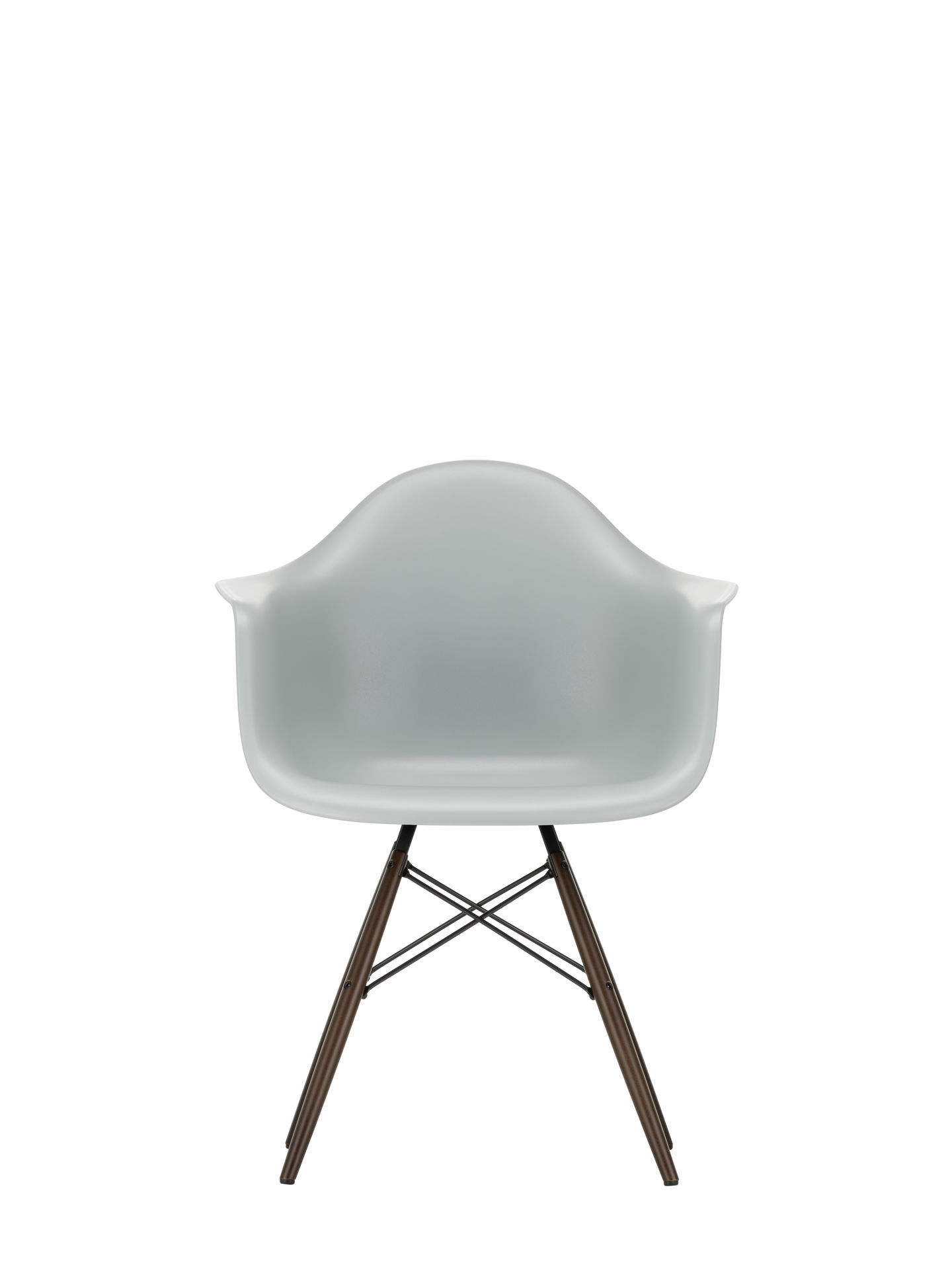 Eames Plastic Arm Chair DAW Chaise Vitra Érable jaunâtre - Granite gris