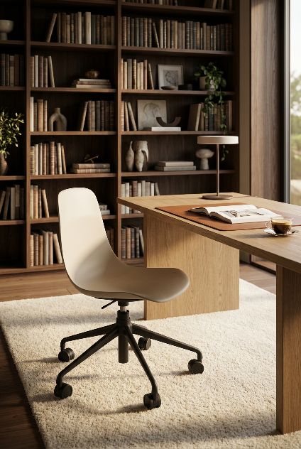 Chaise Elephantino piètement cinq étoiles avec roulettes Kristalia