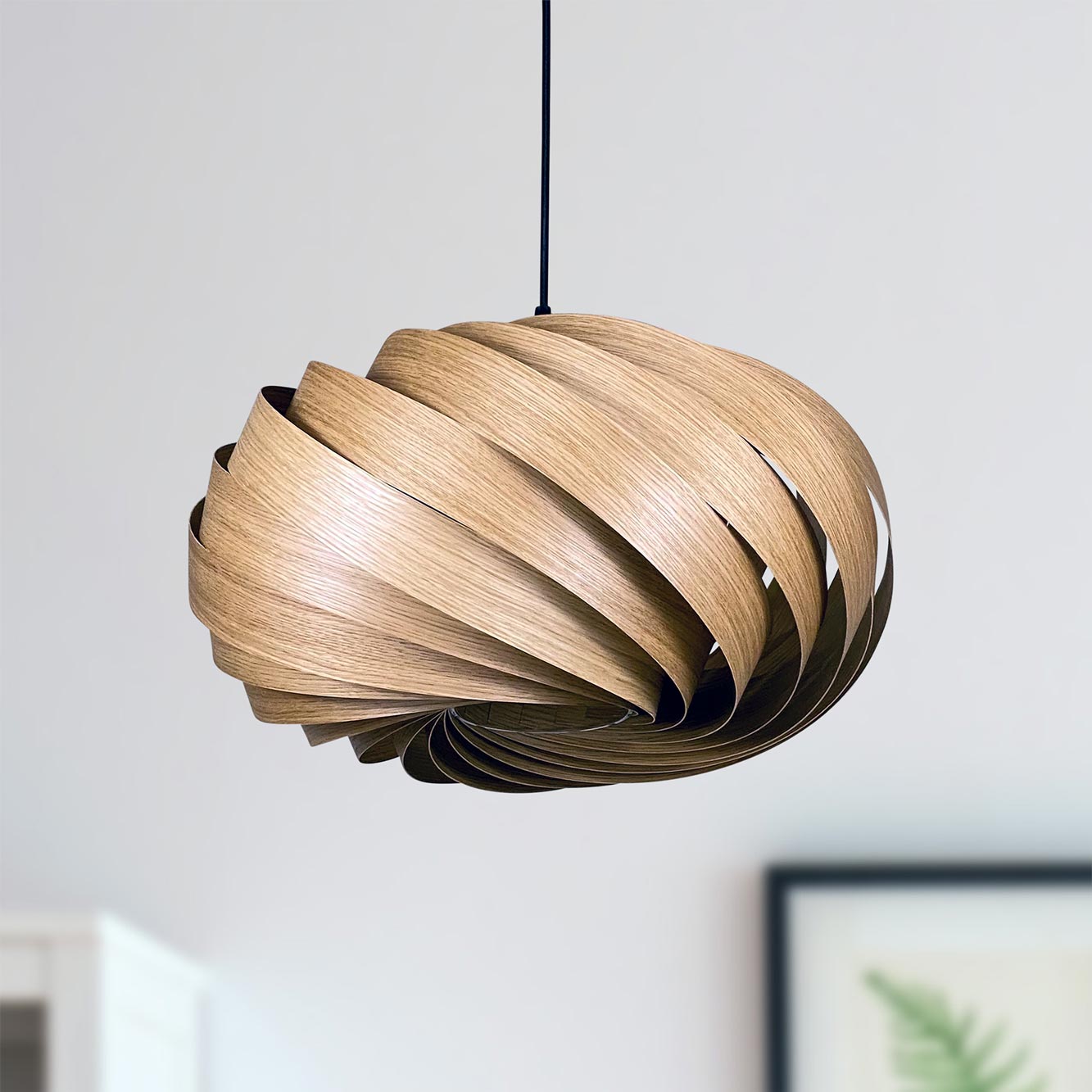 Quiescenta Lampe à suspendre Ø45 cm Chêne Gofurnit