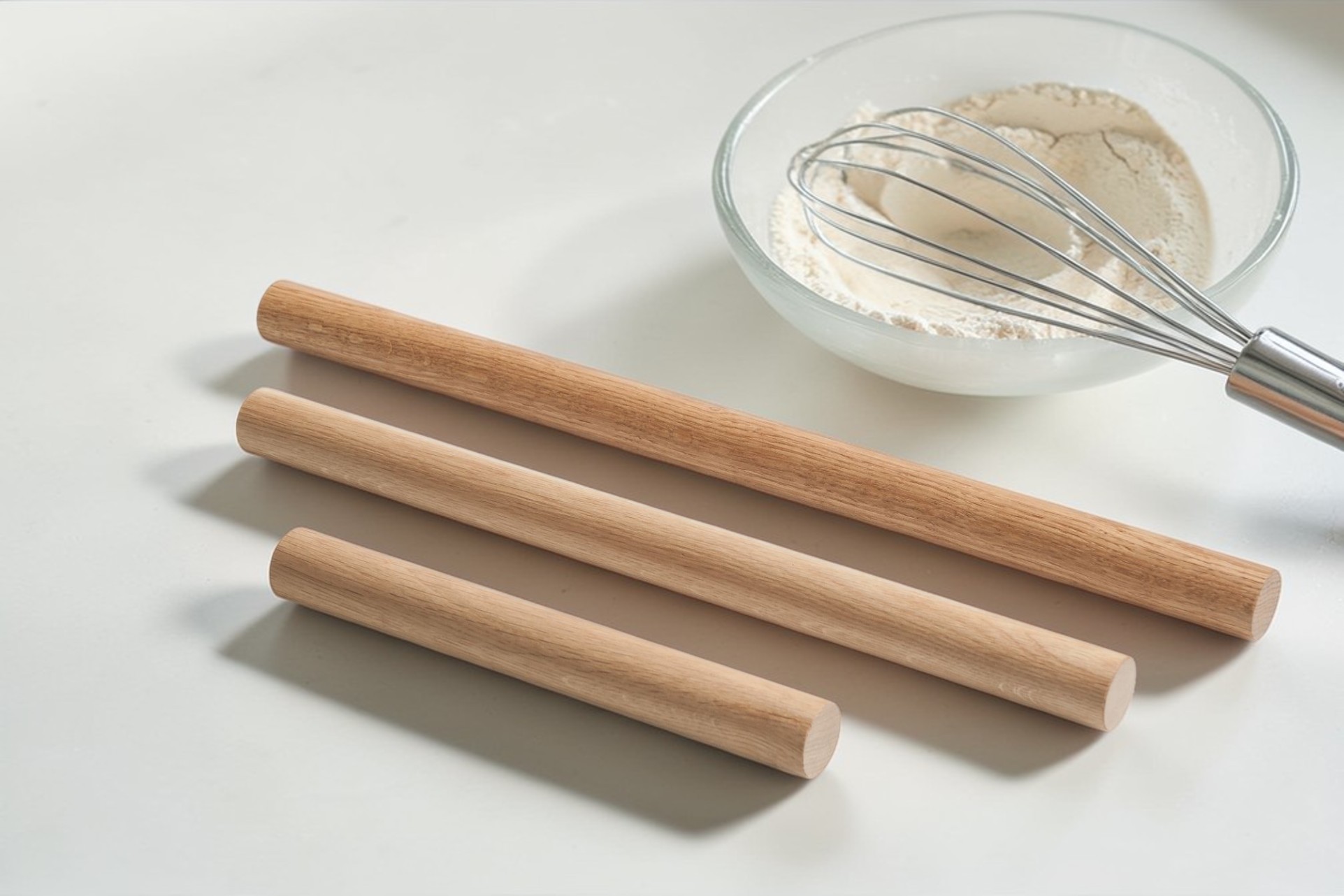 Rouleau à pâtisserie en bois de chêne 50 cm côte à côte
