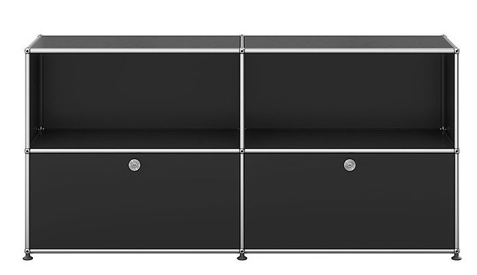 USM Haller Buffet 2 Tiroirs / 2 Ouverts Noir graphite - FAST DELIVERY USM Haller Buffet 2 Tiroirs / 2 Ouverts Noir graphite - FAST DELIVERY