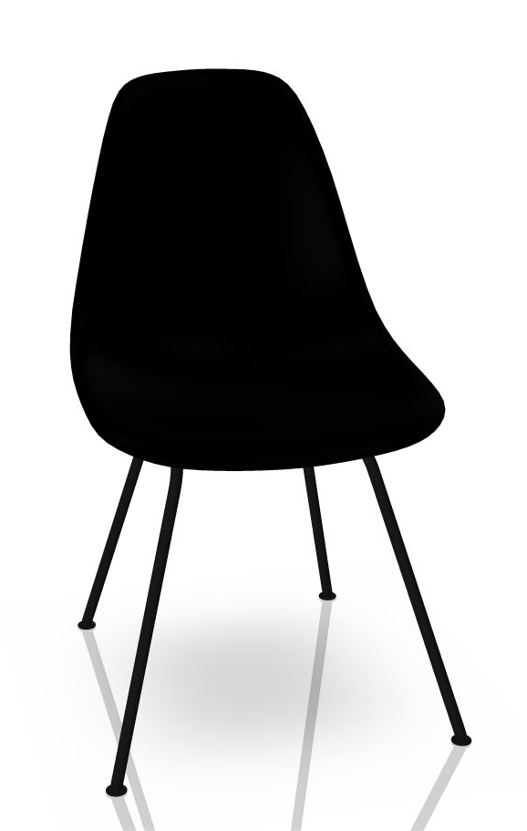 Eames Plastic Side Chair DSX Chaise Vitra Noir - Noir profond