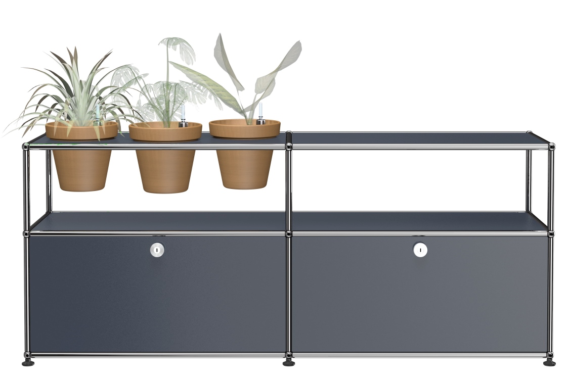 Mondes des plantes Sideboard Configuration 1 USM Haller Anthracite gris