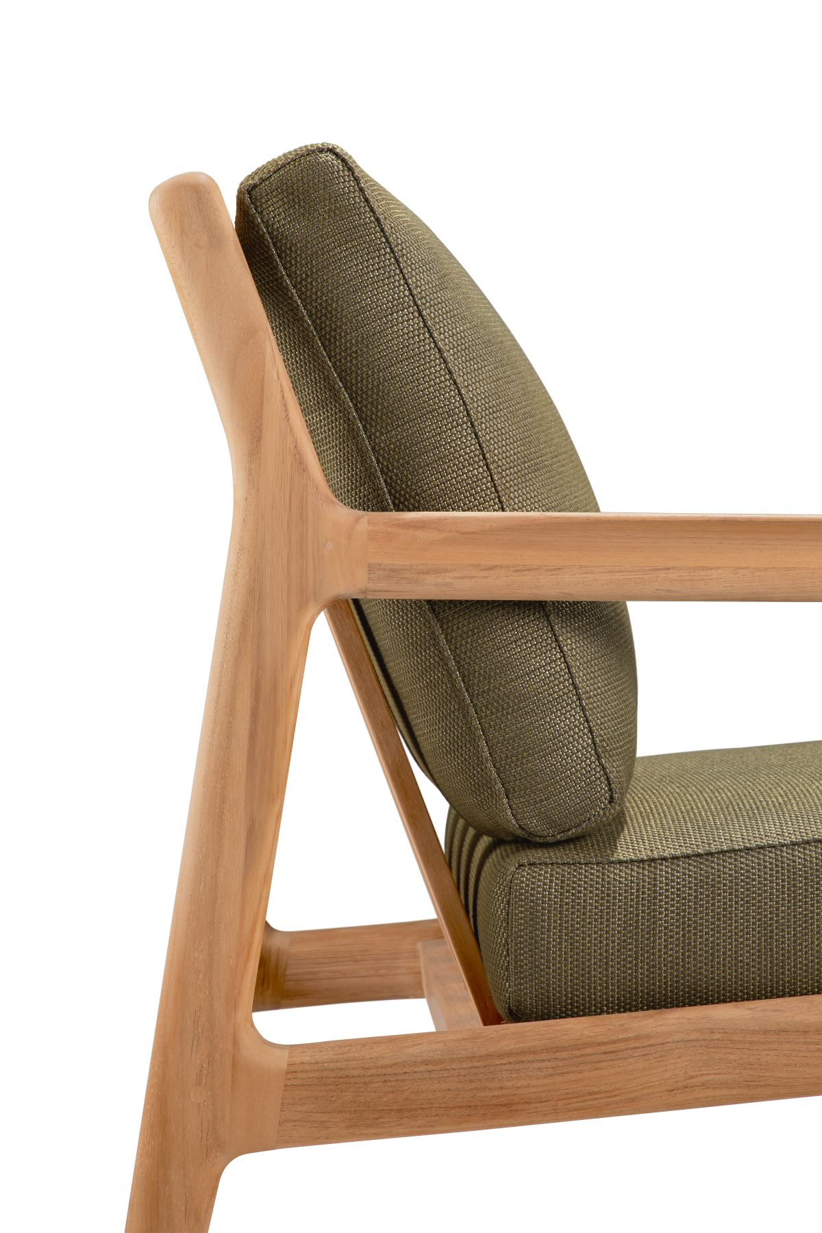 Fauteuil de jardin Jack Outdoor Lounge Chair en tissu vert teck Ethnicraft