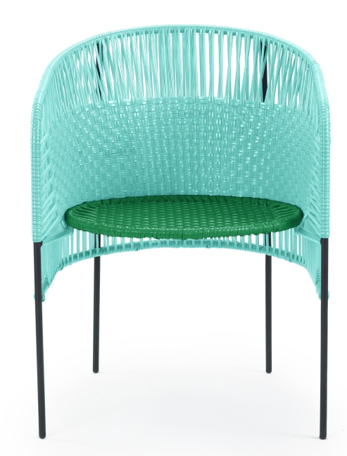 Caribe Dining Chair Chaise d'extérieur ames Turquoise / Vert émeraude / Noir