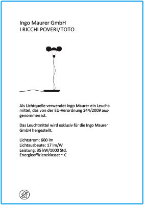 I Ricchi Poveri - Toto lampe de table blanc Ingo Maurer