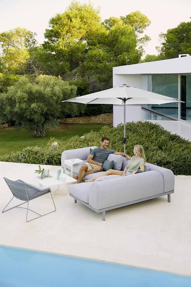 Sunshade Parasol avec manivelle Cane-Line