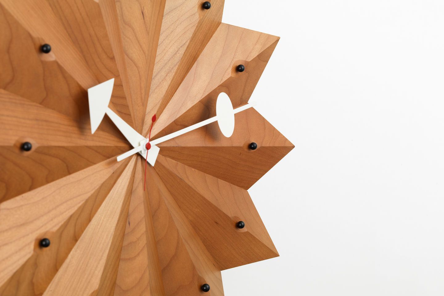 Fan Clock Horloge Murale Bois De Cerisier Vitra