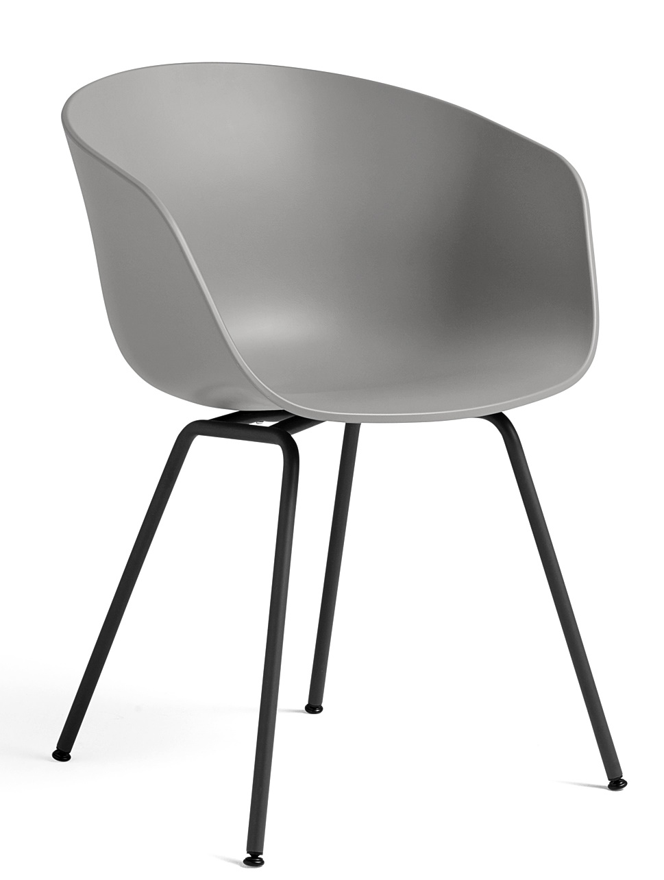 About A Chair AAC26 Stuhl in Betongrau von Hay mit schwarzem Vierfußgestell. Moderner Designstuhl.