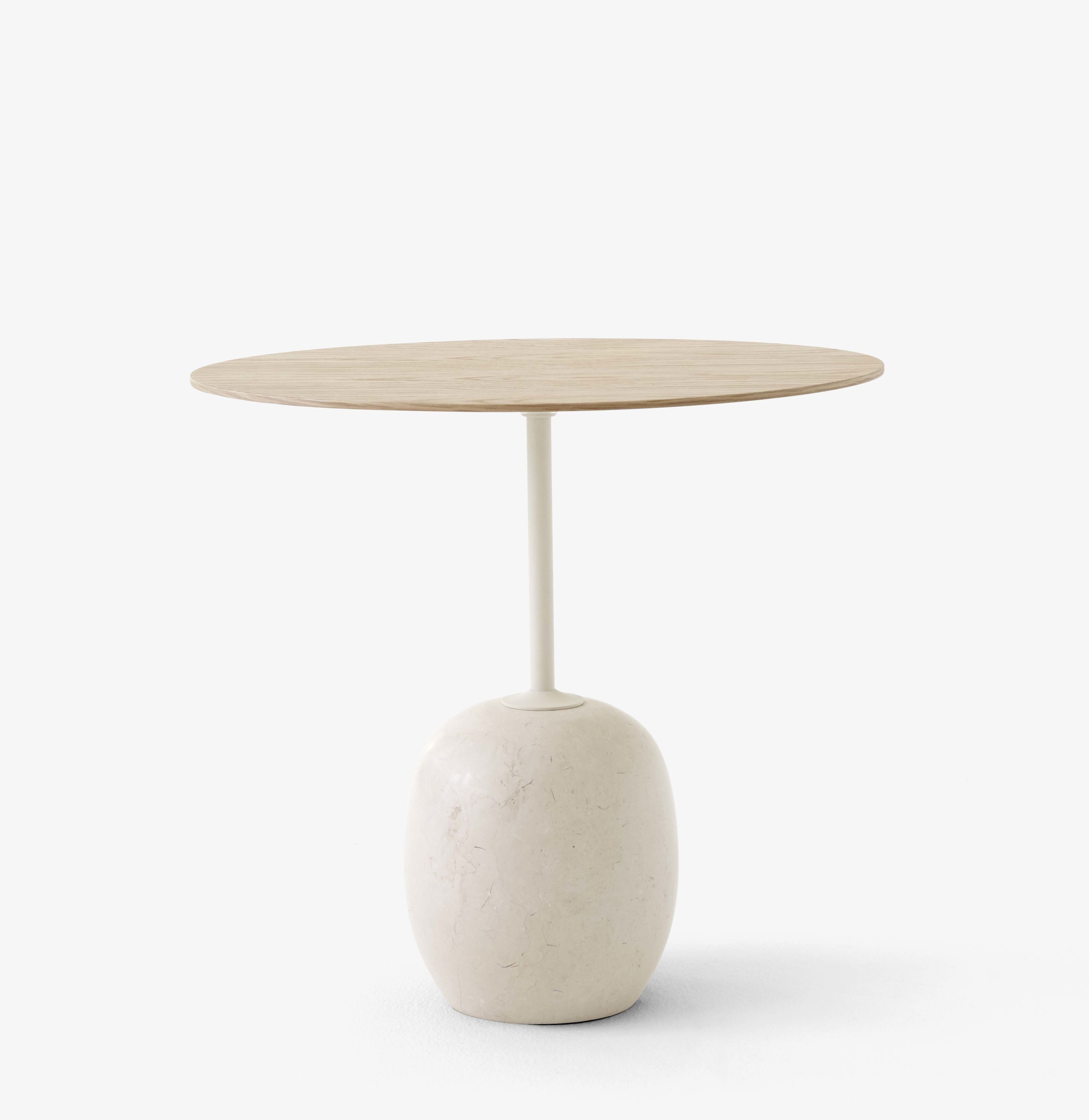 Lato LN8 / LN9 Table d'appoint avec plateau en bois AndTradition Chêne - Marbre Crema Diva