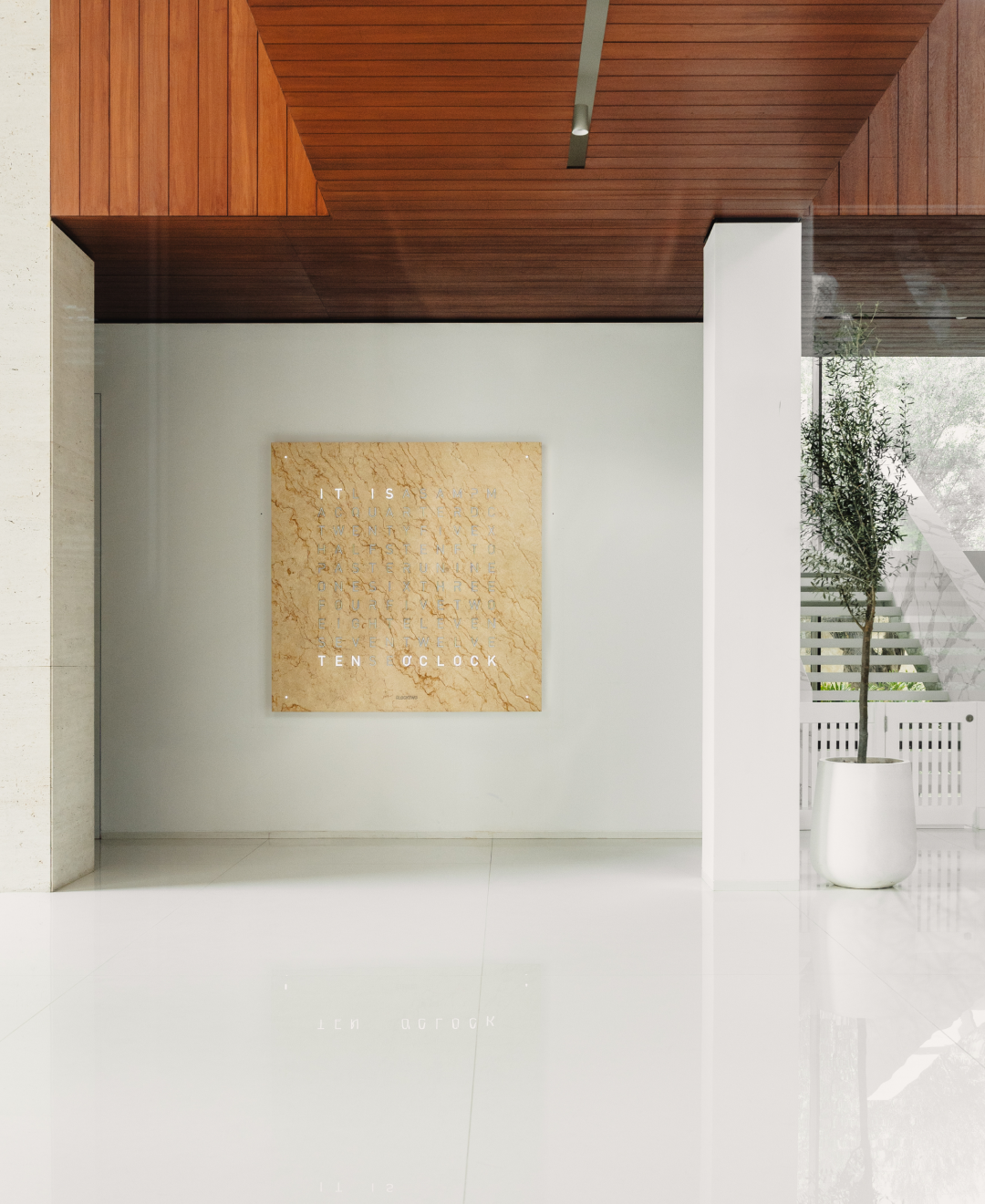 Earth 180 Creator's Edition Horloge murale / Objet temporel Allemande QLOCKTWO