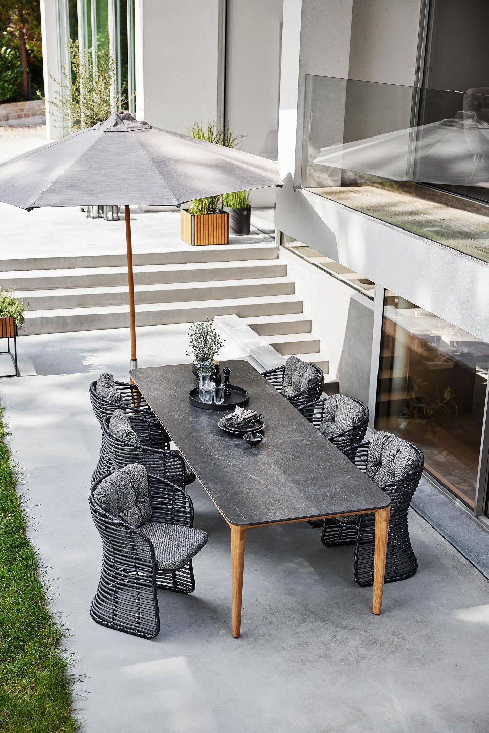 Aspect Table rectangulaire d'extérieur Table Cane-Line