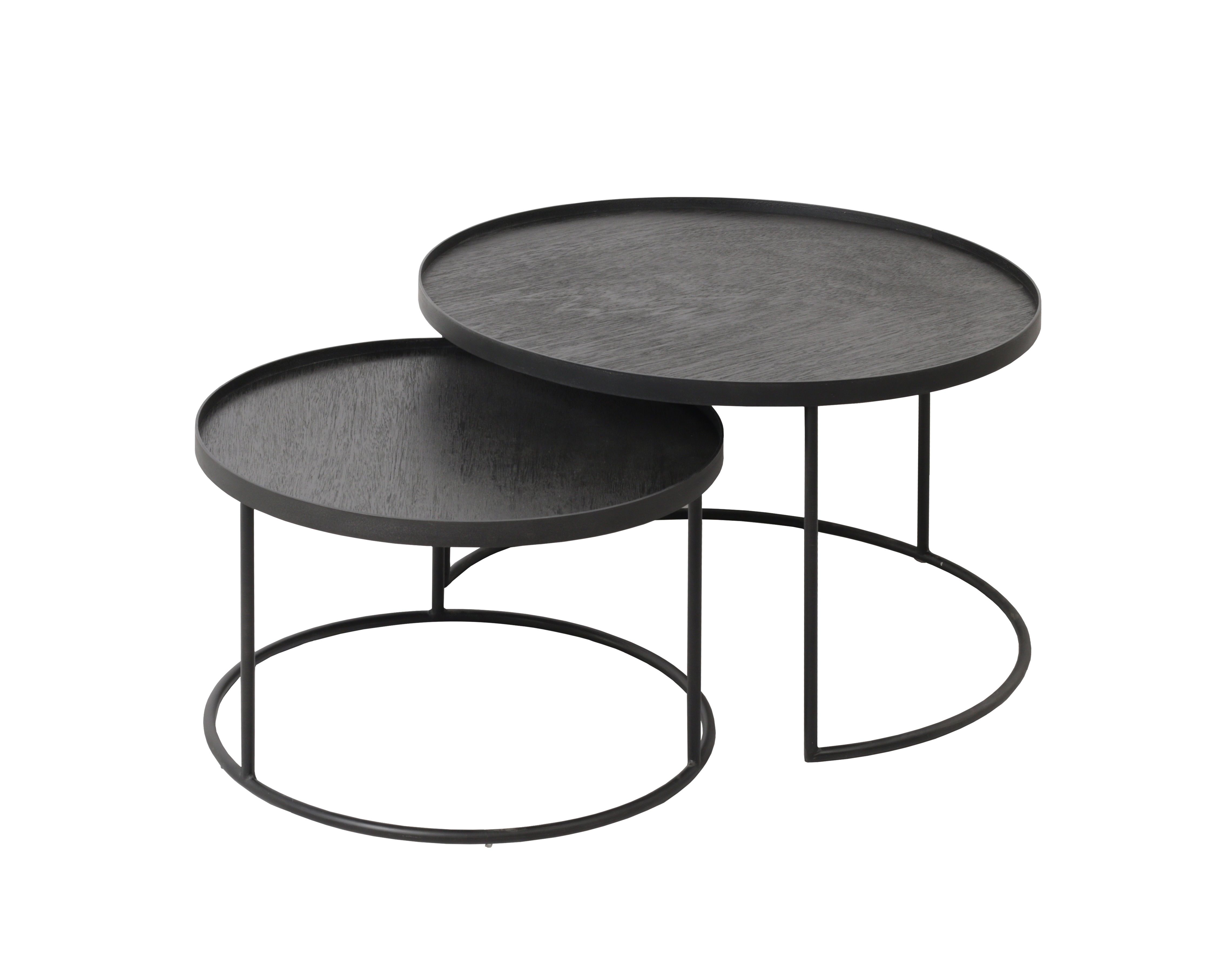 Table basse 2 pièces Noir Rond S/L Ethnicraft 