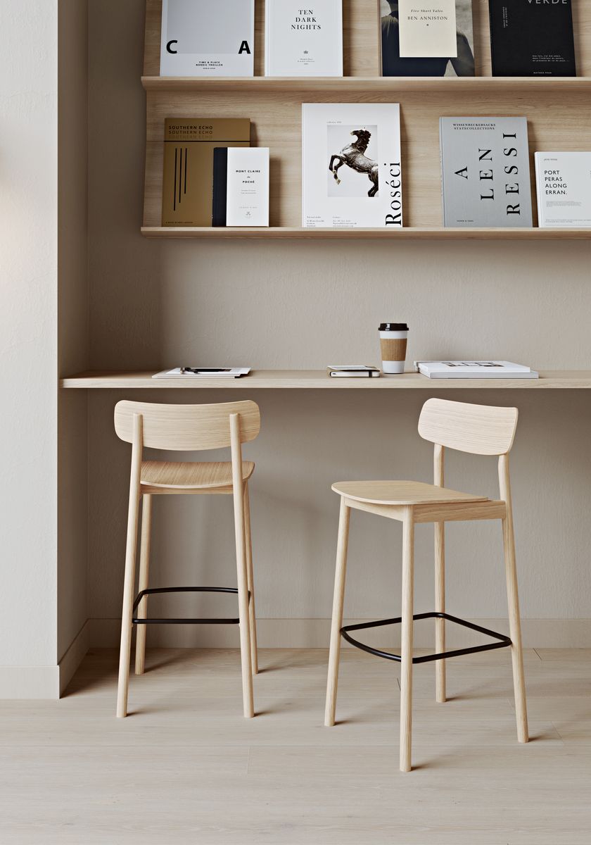 Soma Tabouret de bar Chêne blanc pigmentée Woud