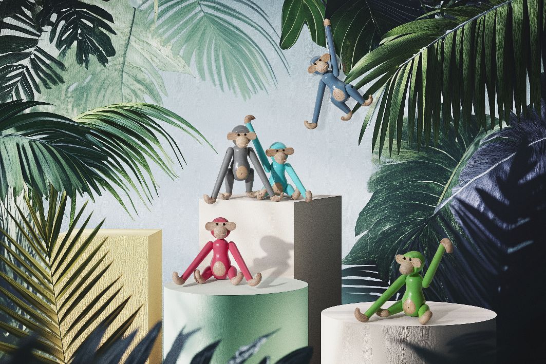 Singe mini coloré Kay Bojesen turquoise