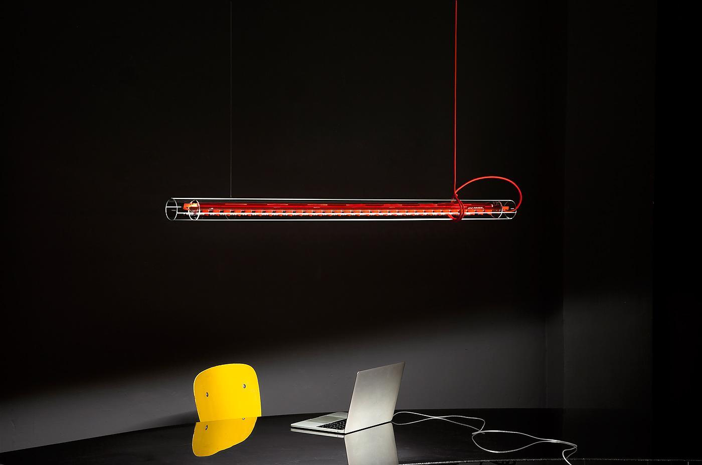 Tubular LED Lampe à suspension Ingo Maurer câble bleu