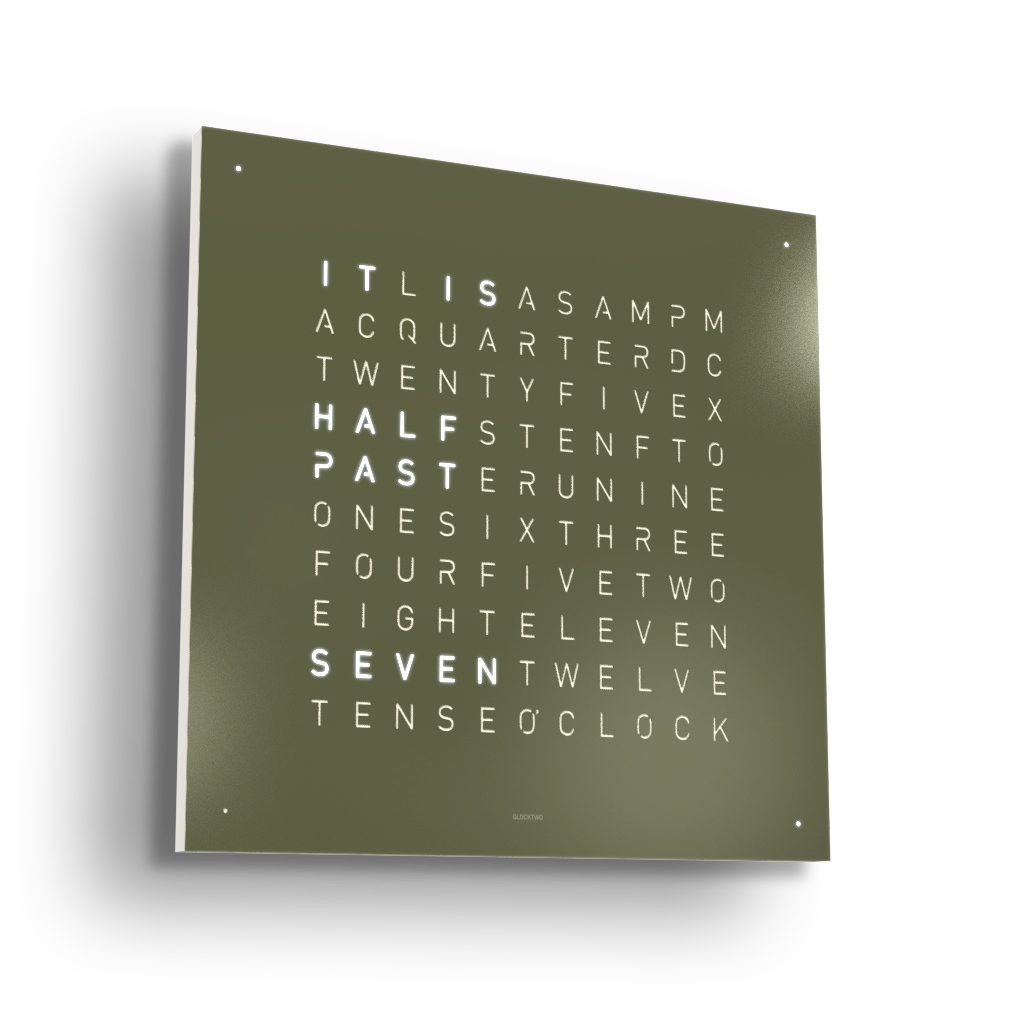 Earth 45 Steel Series Horloge murale / Objet temporel Anglais QLOCKTWO