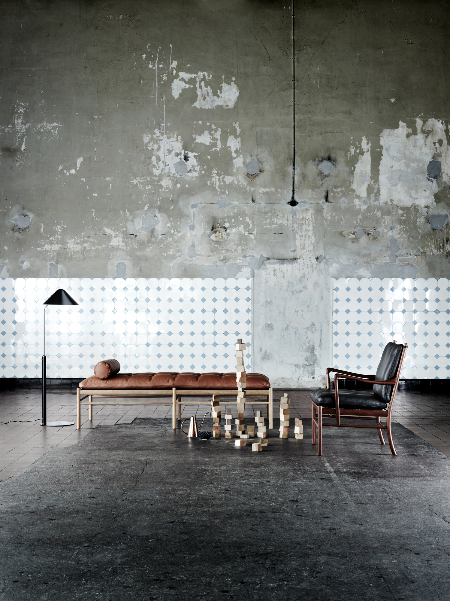 OW150 Daybed Lit de repos Carl Hansen &amp; Søn Cuir brun Sif 95
