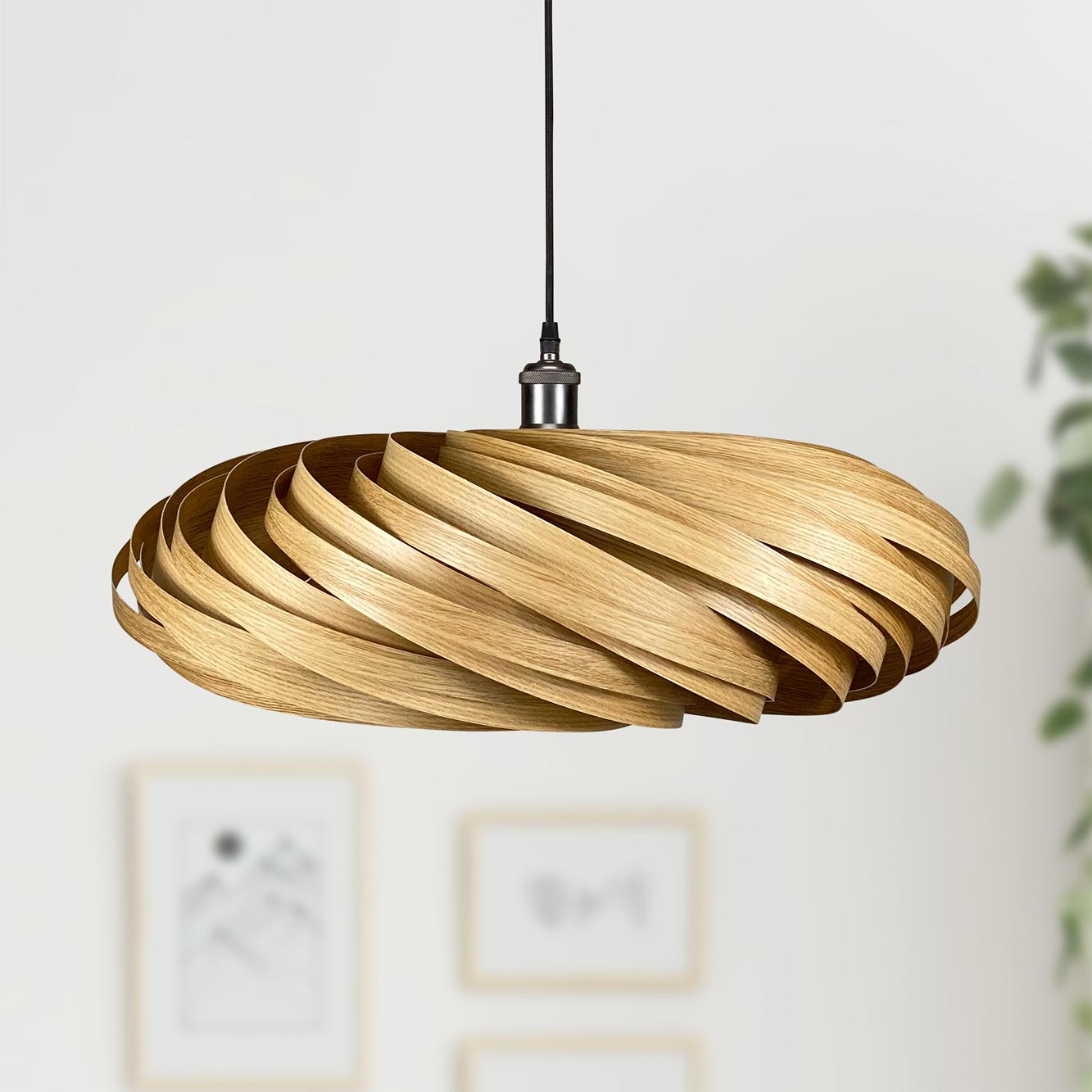 Veneria Lampe à suspendre Ø60 Chêne cm Gofurnit
