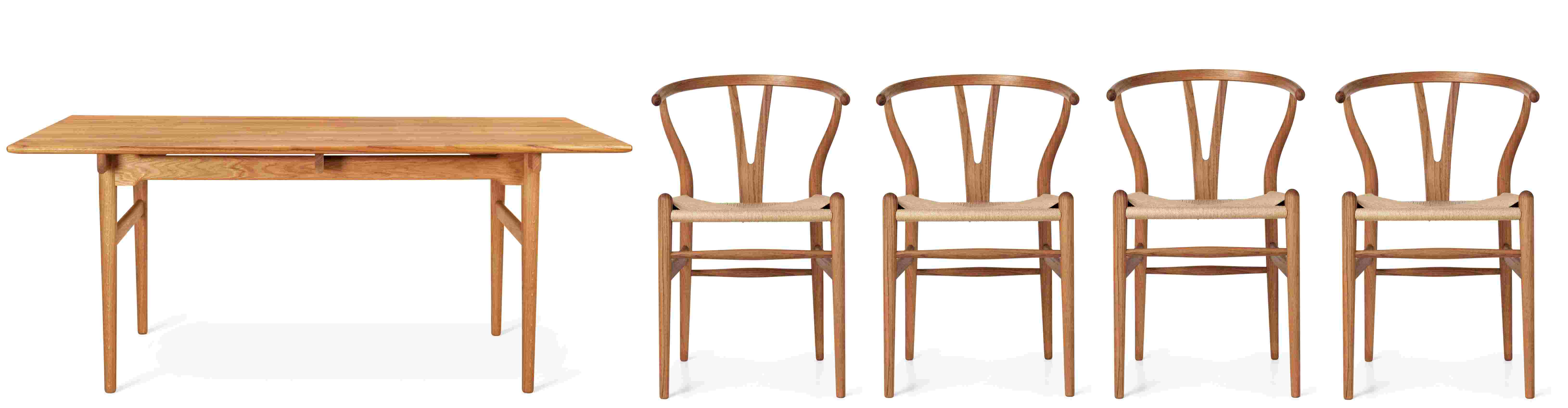 Set de table 1 CH327 L 190 cm + 4x CH24 Chair Teak Carl Hansen & Søn